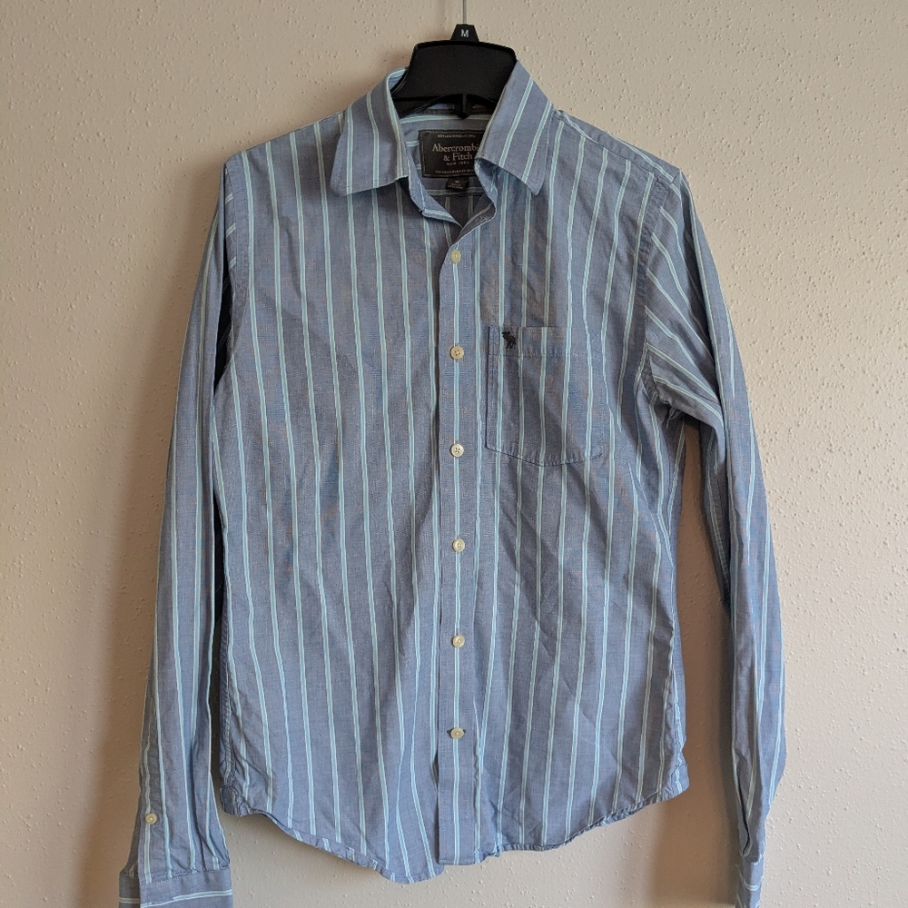 Abercrombie & Fitch Light Blue Striped Shirt
